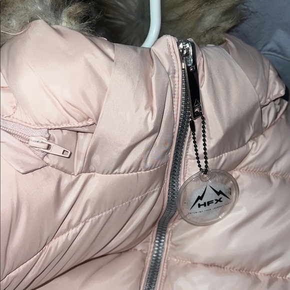 HFX puffer jacket faux fur-trimmed hood XL Dusty Pink color - Picture 10 of 10